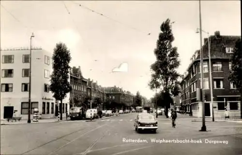 Ak Rotterdam Südholland Niederlande, Wolphaertsbocht Ecke Dorpsweg