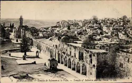 Ak Jerusalem Israel, Tempel von Salomon, Panorama