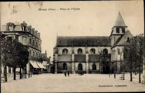 Ak Mouy Oise, Place de l'Eglise