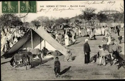 Ak Afrika, Maghreb, Marktplatz, Marktstand