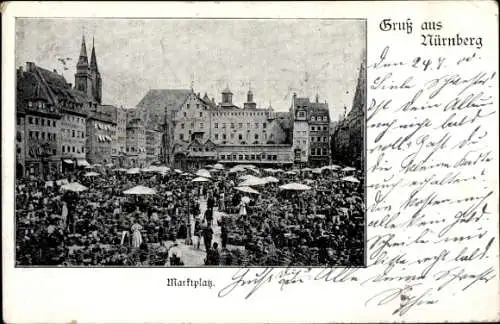 Ak Nürnberg in Mittelfranken, Marktplatz