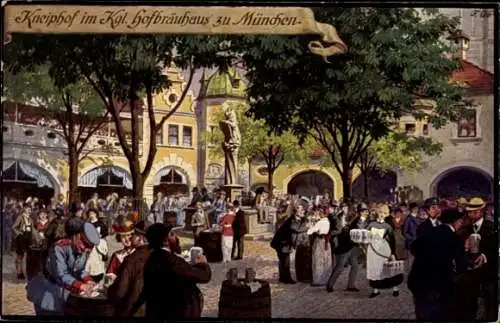 Künstler Ak Quidenus, F., München Bayern, Kneiphof im Kgl. Hofbräuhaus