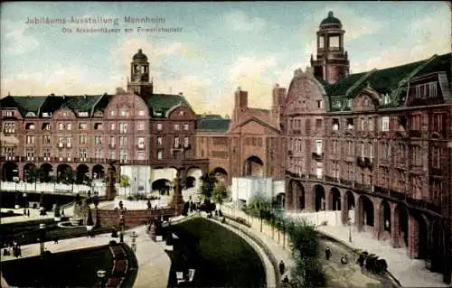 Ak Mannheim, Jubiläums-Ausstellung 1907, Arkadenhäuser am Friedrichsplatz