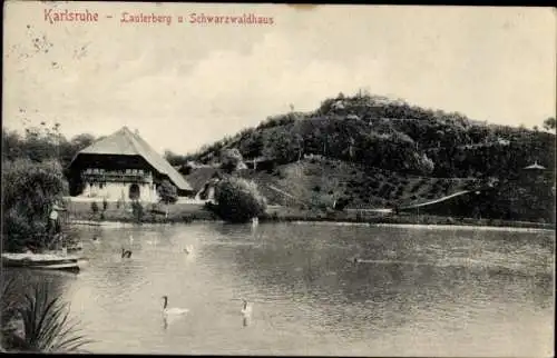 Ak Karlsruhe in Baden, Lauterberg und Schwarzwaldhaus