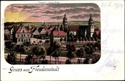 Ak Freudenstadt im Schwarzwald, Teilansicht