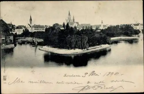 Ak Konstanz am Bodensee, Ortsansicht, Blick vom Wasser