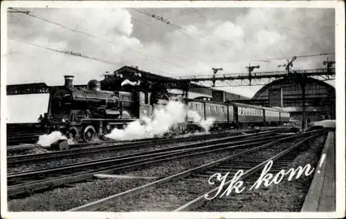 Ak Niederländische Eisenbahn, Dampflokomotive