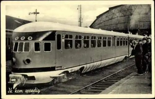 Ak Niederländische Eisenbahn, Gleis, Bahnhof