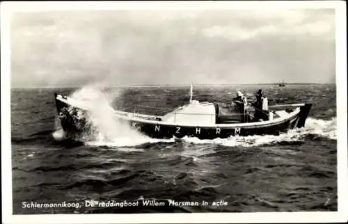 Ak Schiermonnikoog Friesland Niederlande, Das Rettungsboot Willem Horsman in Aktion