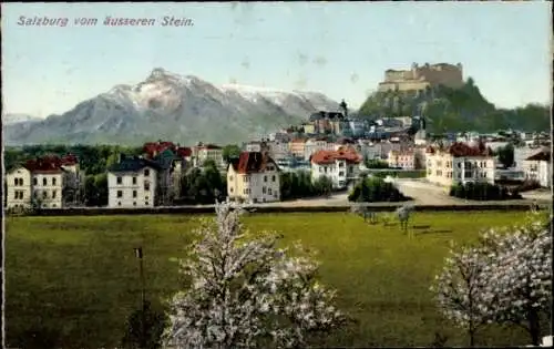 Ak Salzburg in Österreich, Gesamtansicht vom äußeren Stein