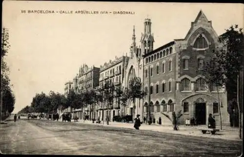 AK Barcelona Katalonien Spanien, Kirche am Rande von Pompeia