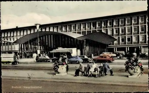 Ak Bochum im Ruhrgebiet, Hauptbahnhof, Straßenseite