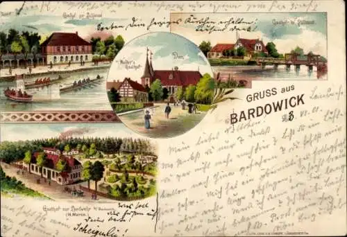 Litho Bardowick in Niedersachsen, Dom, Gasthof zur Landwehr