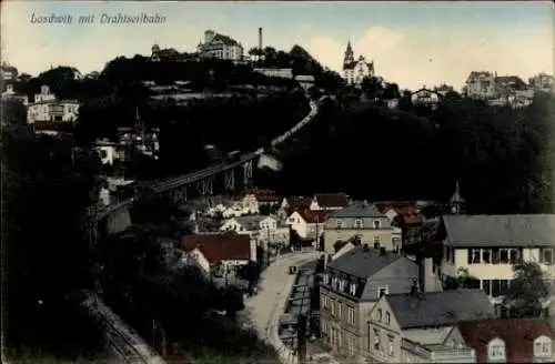 Ak Dresden Loschwitz, Drahtseilbahn