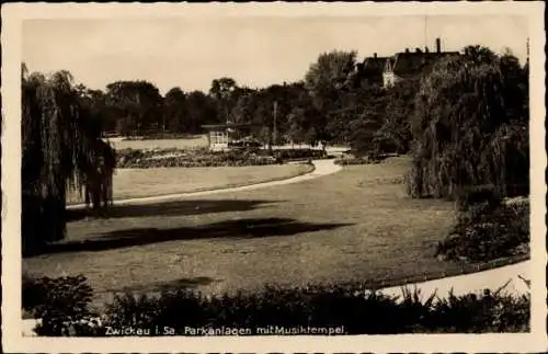 Ak Zwickau in Sachsen, Parkanlagen, Musiktempel