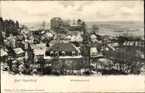 Ak Elgersburg in Thüringen, Teilansicht, Dächer, Winter