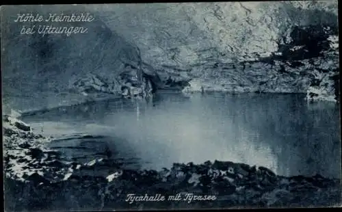 Ak Uftrungen im Harz, Höhle Heimkehle, Tyrahalle mit Tyrasee