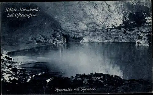 Ak Uftrungen Südharz, Höhle Heimkehle, Tyrahalle mit Tyrasee