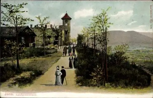 Ak Jena Thüringen, Landgrafenhaus, Passanten