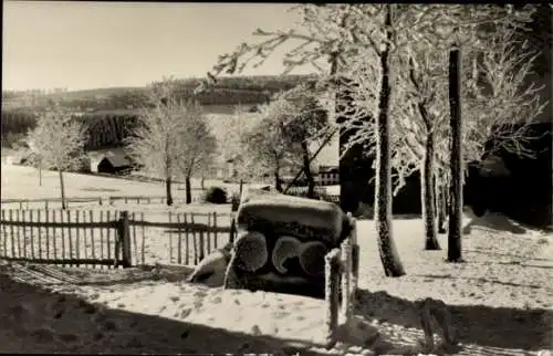 Ak Heidelberg Seiffen im Erzgebirge, Teilansicht, Schnee