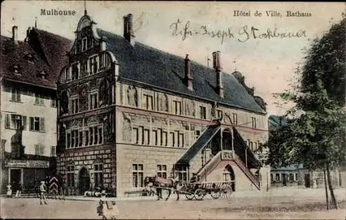 Ak Mulhouse Mülhausen Elsass Haut Rhin, Rathaus