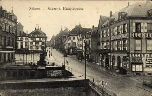 Ak Saverne Zabern Alsace Bas Rhin, Hauptstraße, Buchdruckerei