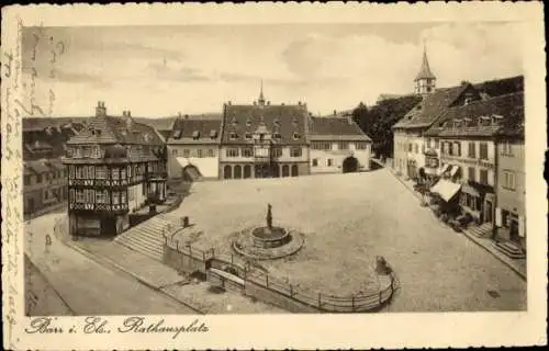 Ak Barr Elsass Bas Rhin, Rathausplatz