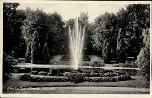 Ak Polanica Zdrój Bad Altheide Schlesien, Kurpark, Fontäne, Kuranlagen