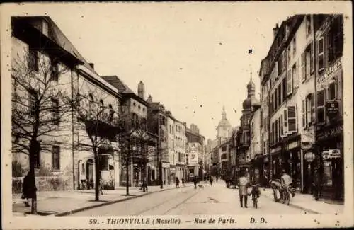 Ak Thionville Diedenhofen Lothringen Moselle, Rue de Paris