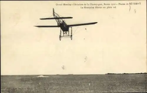 Ak Béthény Marne, Bleriot-Eindecker