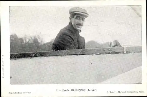 Ak Dubonnet, Eindecker Tellier, Lyon Aviation 1910