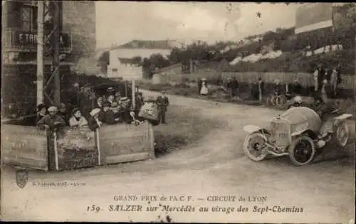 Ak Grand Prix, Circuit de Lyon, Salzer auf Mercedes an der Sept-Chemins-Kurve