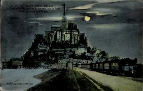 Ak Le Mont Saint Michel Manche, Teilansicht, Eisenahn