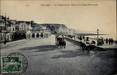 Ak Fécamp Seine Maritime, Boulevard des Bains, Digue Promenade