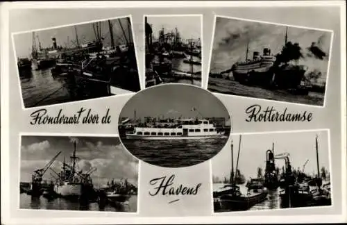 Ak Rotterdam Südholland Niederlande, Blick auf den Hafen, Dampfschiff im Hafen