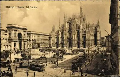 Ak Milano Mailand Lombardia, Piazza del Duomo