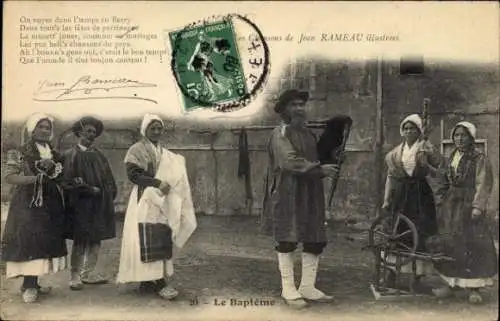 Ak Die Lieder von Jean Rameau illustriert, Die Taufe