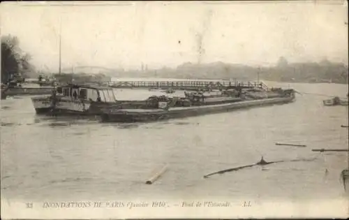 Ak Paris, Überschwemmungen 1910, Pont de l’Estacade