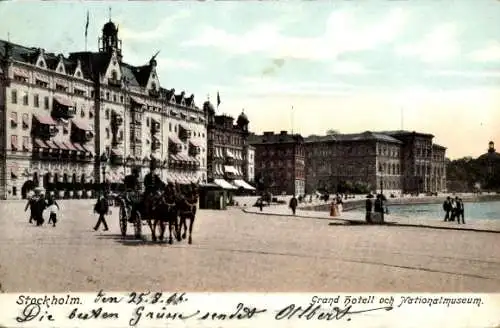 Ak Stockholm Schweden, Grand Hotel am Nationalmuseum