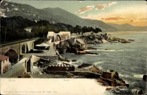 Ak Nervi Genova Genua Liguria, Ansicht der Küstenlinie