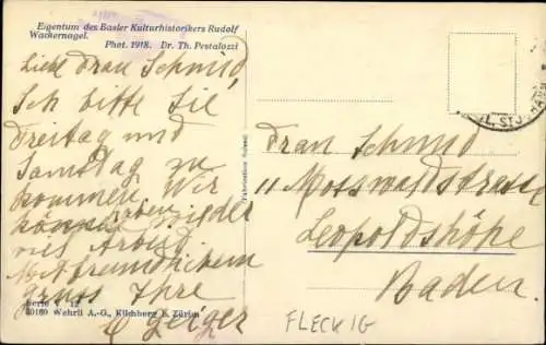 Ak Riehen Basel Stadt, Oberer Wenkenhof, Springbrunnen