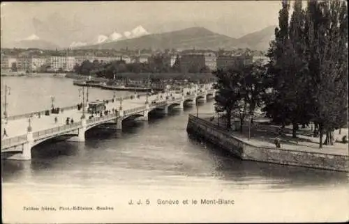 Ak Genf Genf Schweiz, Quai und Mont Blanc