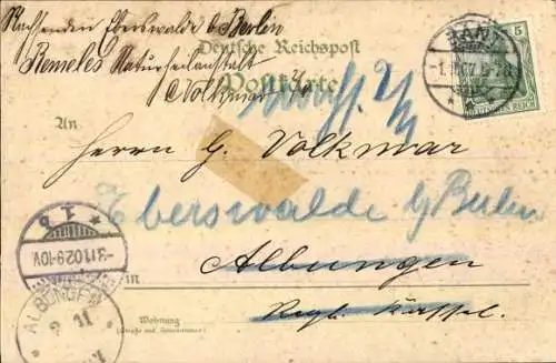 Litho Wilhelmshaven in Niedersachsen, Roonstraße, Werft, Tausend Mann Kaserne, Post, Park