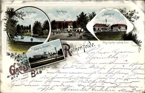 Litho Bad Rothenfelde am Teutoburger Wald, Kurgarten, Kurhaus, Badehotel