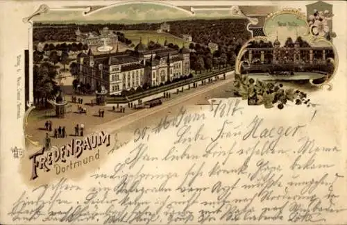 Litho Fredenbaum Dortmund im Ruhrgebiet, Saalbau, Neue Halle