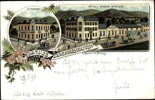 Litho Dornholzhausen Bad Homburg im Taunus, Hotel und Pension Scheller, Dependance