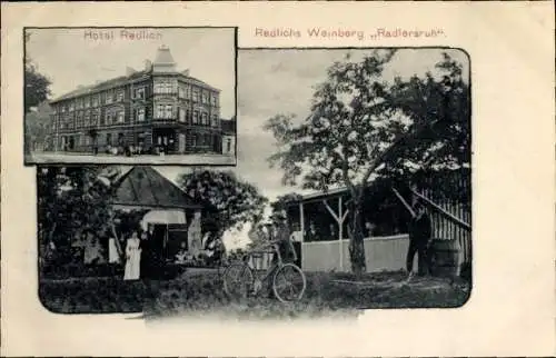 Ak Meißen in Sachsen, Hotel Redlich, Redlichs Weinberg Radlersruh