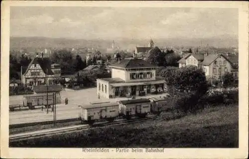 Ak Rheinfelden Kanton Aargau Schweiz, Partie beim Bahnhof, Gleisseite