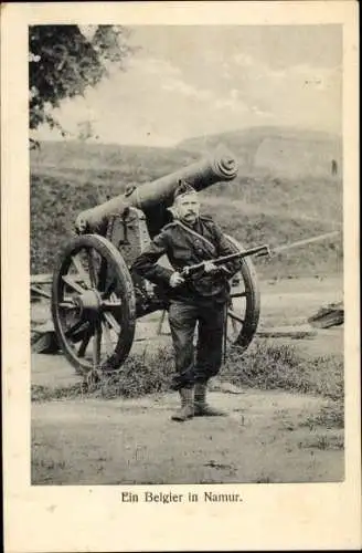 Ak Namur Wallonien, Belgischer Soldat, Bajonette, Kanone