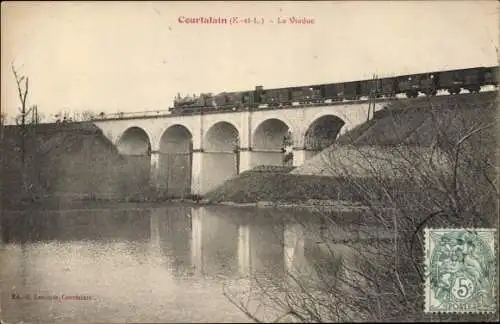 Ak Courtalain Eure-et-Loir, Le Viaduc